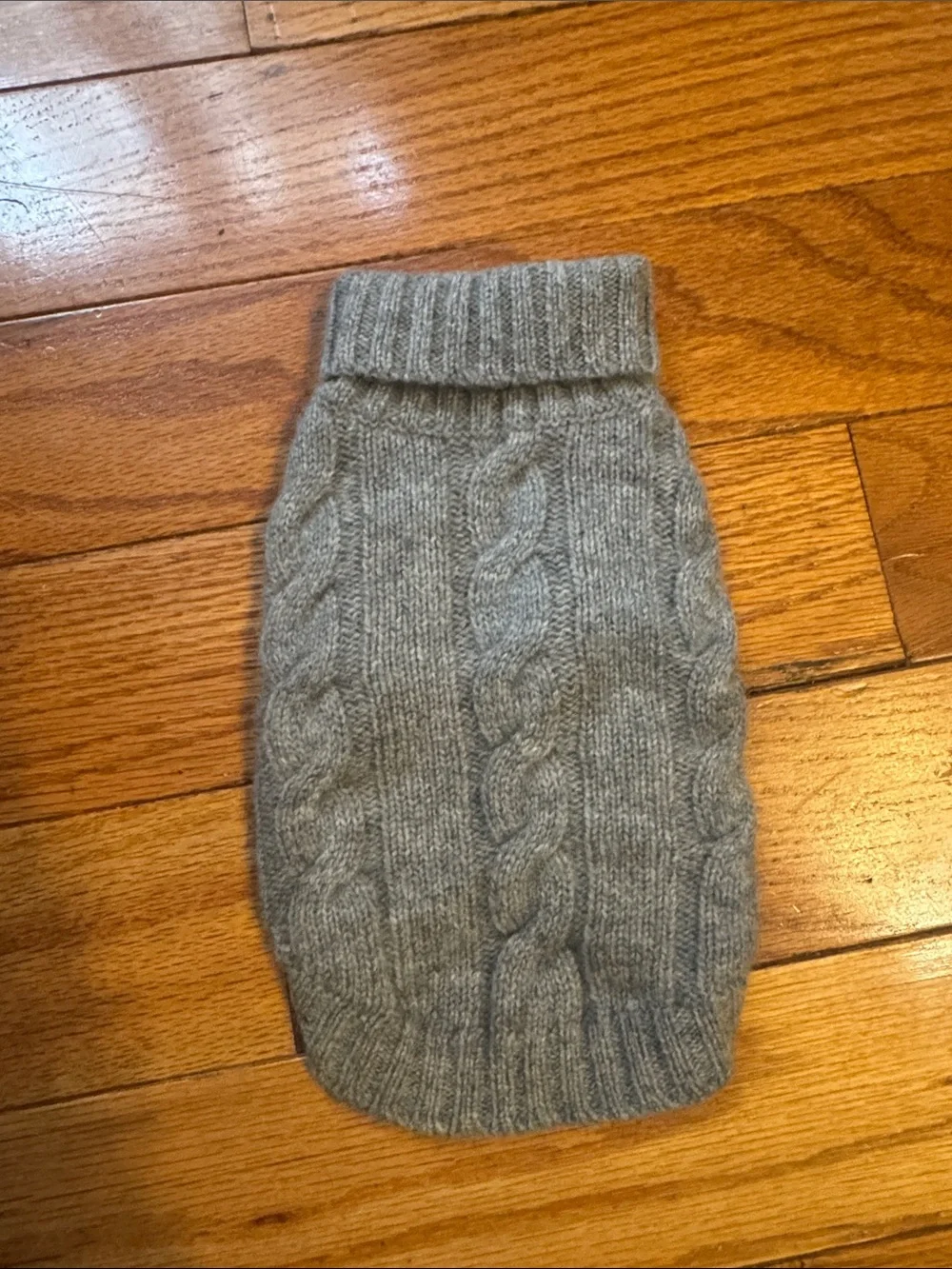 Quince Gray Cable Knit cashmere dog sweater xs new